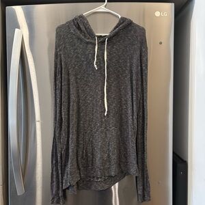 Brandy Melville Black and White Striped Hoodie